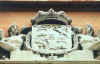 particolare dello stemma sopra al palazzo del Collegio Spagnolo